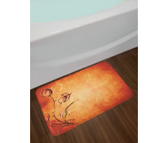 Vintage Style Rose Bloom Bath Mat