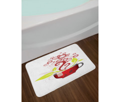 Circles Spirals Leaves Bath Mat