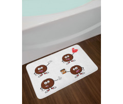 Cheerful Cartoon Characters Bath Mat