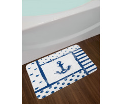 Grunge Boat Navy Theme Bath Mat