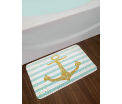 Marine Golden Anchor Bath Mat