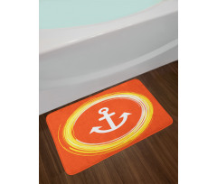 Anchor Image in Circle Bath Mat