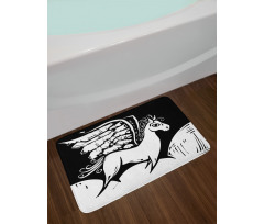 Monochromatic Pegasus Horse Bath Mat