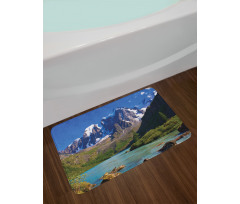 Mountain River Clouds Bath Mat