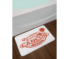 Calligraphic Grunge Design Bath Mat