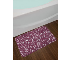 Dotted Lines Abstract Leaves Bath Mat