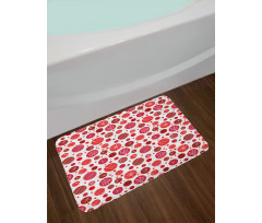 Circles Snowflake Motifs Bath Mat