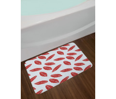 Modern Abstract Leaf Motif Bath Mat