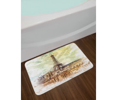 Eiffel Tower Skyline Bath Mat