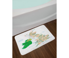 Country Names and Seas Bath Mat