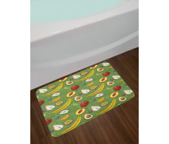 Avocado Apples Banana Lime Bath Mat