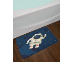 Man Exploring and Waving Bath Mat