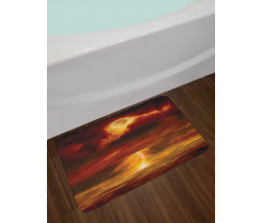 Storm Full Moon Beams Bath Mat