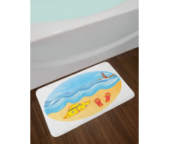 Minimal Doodle Ocean Bath Mat