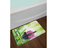 Orchids Rocks Water Bath Mat