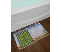 Colored House Old Door Bath Mat