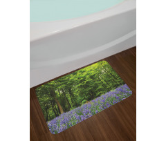 Bluebell Flowers Forest Bath Mat