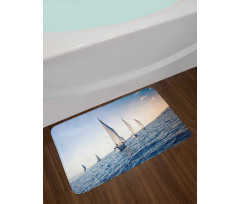 Racing Sport Sailboats Bath Mat