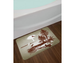 Grunge Whale Maritime Bath Mat