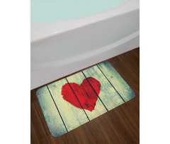 Heart Wooden Wall Bath Mat