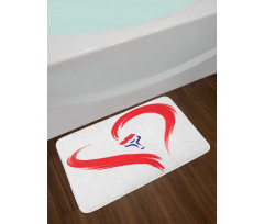 Brush Drawing Heart Sign Bath Mat