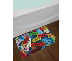 Words Composition Love Bath Mat