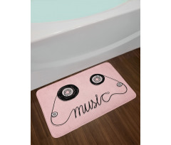 Music Cassette Tape Art Bath Mat