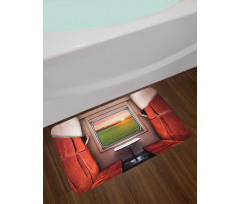 Window Railroad Travel Bath Mat