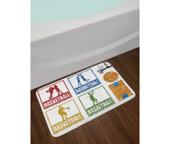 Grunge Basketball Sport Bath Mat