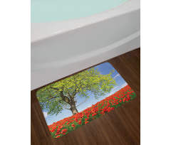 Spring Scenery Flowers Bath Mat