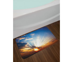 Sunbeams in Sky Scenery Bath Mat