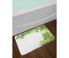 Fresh Branch with Leaves Bath Mat