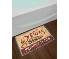 Old Wine Shop Sign Bath Mat