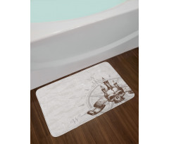 Priate Skull Compass Bath Mat