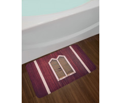 Retro Burgundy Shutters Bath Mat