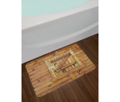 Grunge Wooden Shutters Bath Mat