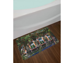 Ornate Wooden Shutters Bath Mat