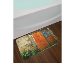 Old French Wooden Door Bath Mat