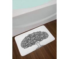 Engraved Style Apple Tree Bath Mat