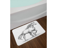 Sketchy Graphic of a Horse Bath Mat