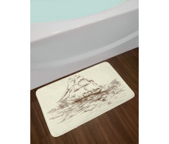 Hand Drawn Ship Bath Mat