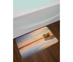 Boat on Beach Dusk Bath Mat