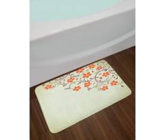 Ladybugs Flowers Spring Bath Mat