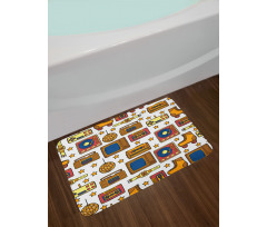 90s Theme Retro Bath Mat