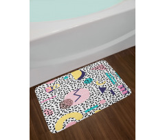 Retro Geometric Shapes Bath Mat