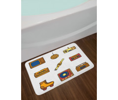 Cartoon Nostalgic Bath Mat