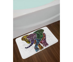 Floral Tribal Shapes Bath Mat