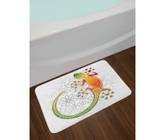 Art Frog Flowers Bath Mat