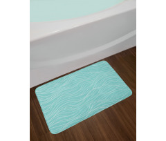 Simple Aquatic Doodle Waves Bath Mat