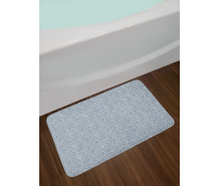 Botanical Dusty Blue Tones Bath Mat